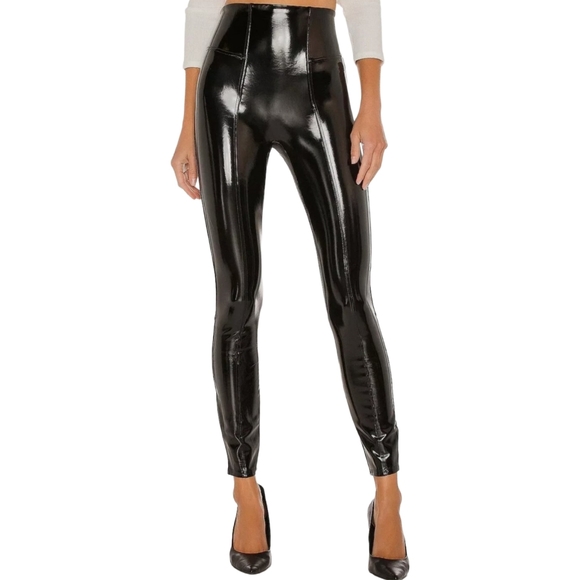 Spanx Faux Patent Leather Leggings Large Tall - Picture 4 of 14